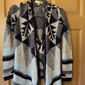 Blue Triangle Print Cardigan